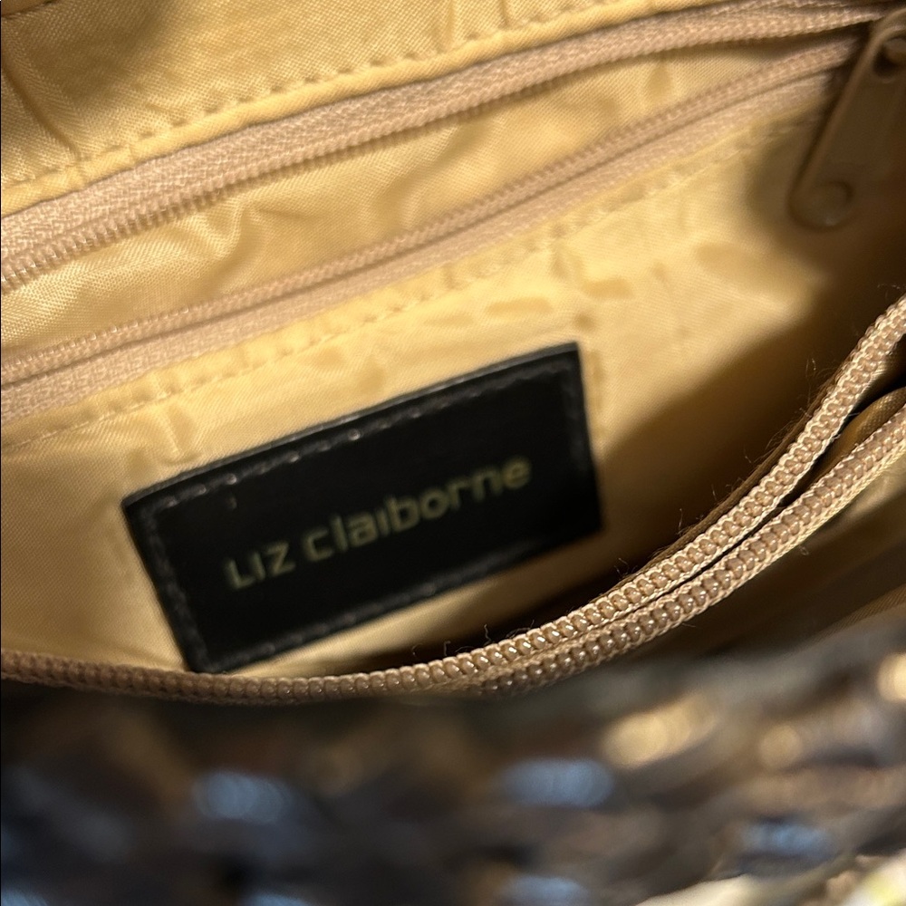 Liz Claiborne Woven Metallic Bronze colored Shoulder Bag Y2K - Picture 3 of 15
